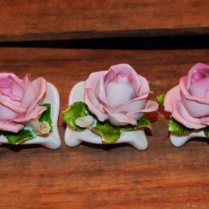 Vintage Porcelain Roses Handpainted Pink Gift